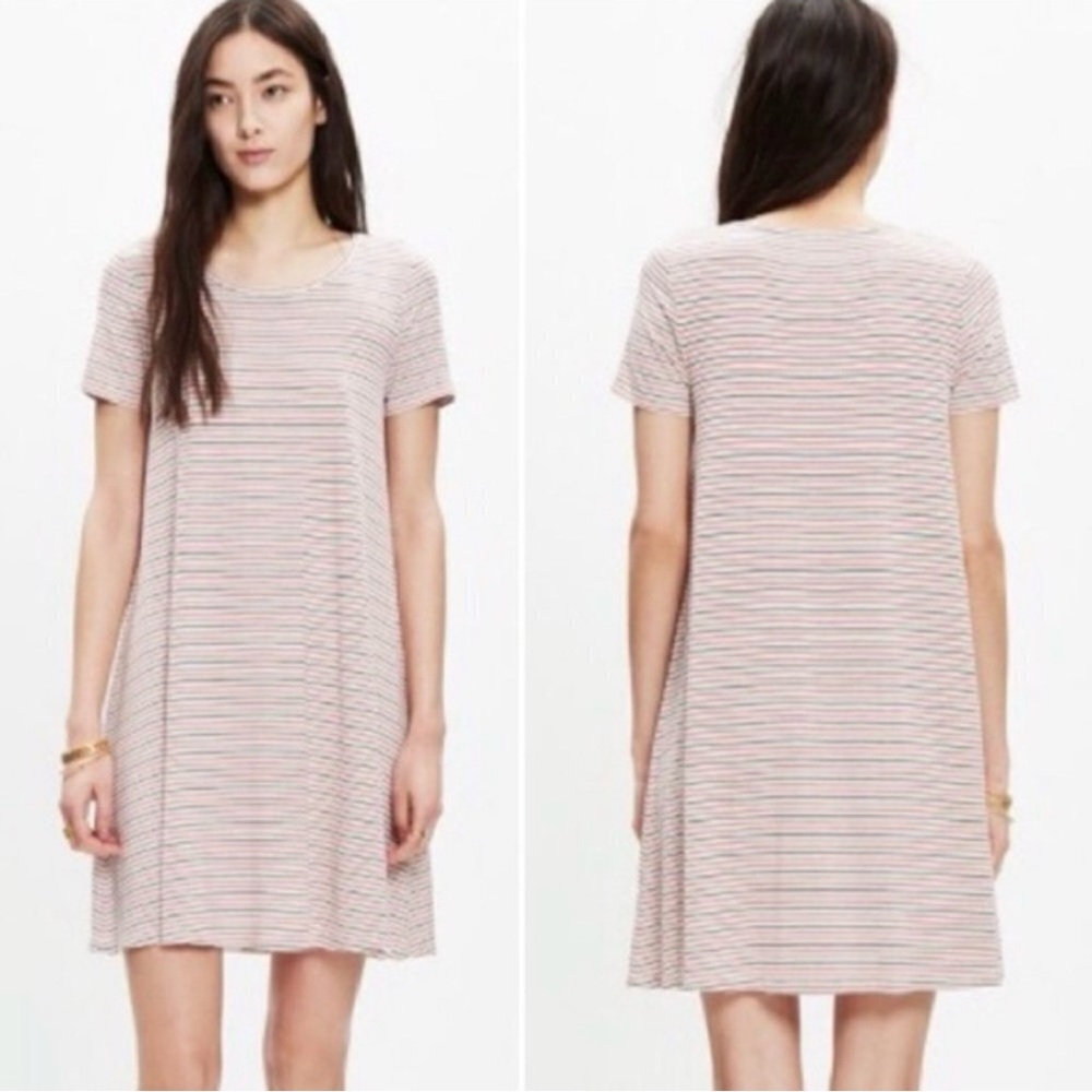 Madewell Swingy Tee Shirt Striped Dress - Size Large